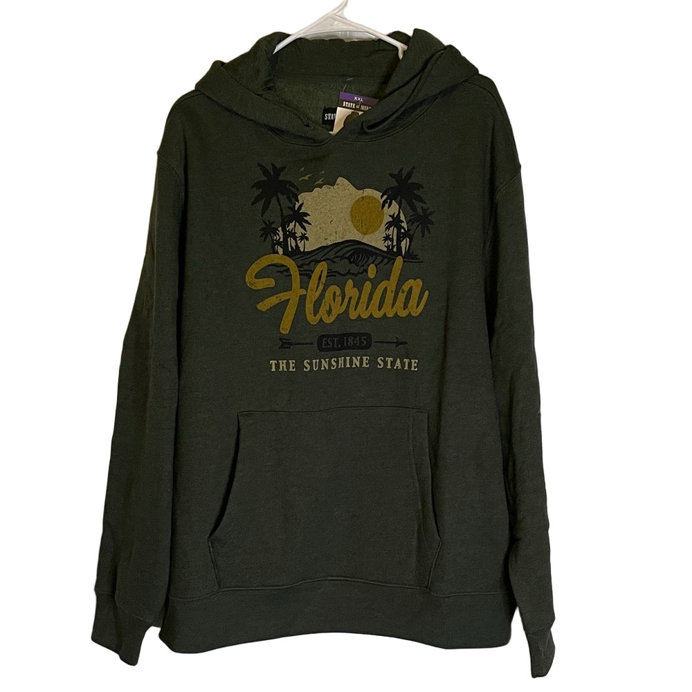 STATE of MINE Florida Graphic Sweatshirt & Hoodie, Men’s XXL, Green Gold